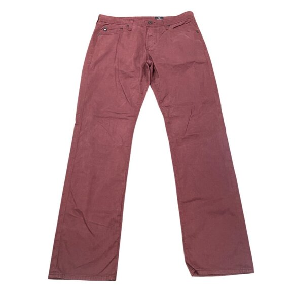NWOT AG Adriano Goldschmied 32x32 Everett SUD Slim Straight Pant Red Patterned - Picture 1 of 8